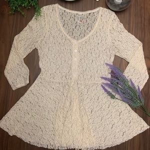 Free people white lace peplum